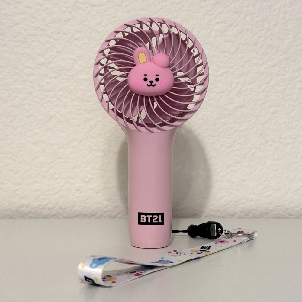 Official BT21 Cooky Mini Handy Hand-Held Rechargeable Fan with Wrist Strap - Picture 8 of 14